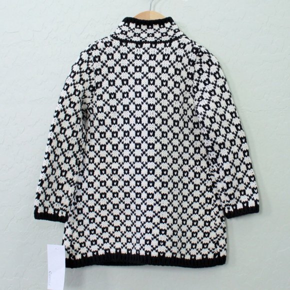 Camilla Knit Sweater Jacket Overcoat Velvet Snap & Bow Size 3T - Picture 3 of 7